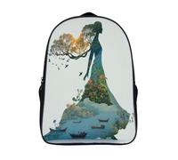 kaiyun Elegante Frauen fügen sich nahtlos in die Natur ein Rucksack Kinder Schulrucksack Schultasche 3D Gedruckte Grund- Und Mittelschüler Schulranzen 16 inch