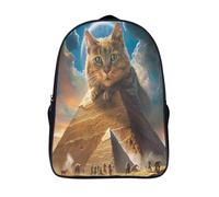 kaiyun Giant Katzes Rucksäcke Kinder Schulrucksack Schultasche 3D Gedruckte Egypt Pyramides Für Grund- Und Mittelschüler 16 inch