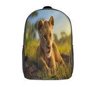 kaiyun Niedlich Löwe Schulrucksack Afrikanische Landschaft Druck Schulranzen Kinder 8-16 Jahre Schultasche Jugendliche Rucksack School Bags 17inch