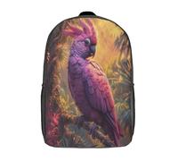 kaiyun Purple Vogel of Paradise Rucksack,Tropical Wald Schulrucksack Teenager Für Die Schule,gepolsterte Schultern Kinderrucksack Mit Mesh-Seitentaschen 17inch