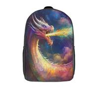 kaiyun Regenbogen Scale Drachen Rucksack Kinder Schulrucksack Kosmische Energie versprühend Schultasche 3D Gedruckte Grund- Und Mittelschüler Schulranzen 17inch