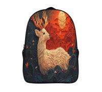 kaiyun Scherenschnittkunst Rucksack Kinder Schulrucksack Chinese Hirsch Schultasche 3D Gedruckte Grund- Und Mittelschüler Schulranzen 16 inch