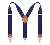Kajeer Kinder Herren Hosenträger Breit Elastisch - Längenverstellbar Y-Form mit Starken 3er Clips Hosenträger Gürtel für Damen Baby (80cm - 85cm (8 Jahre alt - 5 Fuß hoch), Navy Blau)