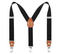 Kajeer Kinder Herren Hosenträger Breit Elastisch - Längenverstellbar Y-Form mit Starken 3er Clips Hosenträger Gürtel für Damen Baby (70cm - 75cm (3 Jahre alt - 8 Jahre alt), Schwarz)