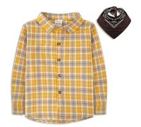KAKU NANU Kinder Langarmhemd Klassisches Kariertes Baumwoll-Hemd 92-122 | Grün Blau Beige Rot,mit Brusttasche,Leicht,Weich,Atmungsaktiv,Maschinenwaschbar,Klassisch und Vielseitig,Geschenk