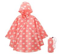KAKU NANU Regenponcho Kinder Regencape Poncho mit Kapuze Wasserdicht Regen Poncho Cape Regenponcho Leicht Jungen Mädchen Wiederverwendbar Rosa 146 152 164