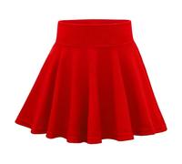 KAKU NANU Rock Mädchen Hosenrock Minirock Rock mit Hose Drunter Skort Mädchen Kleidung Rot 11 12 Jahre 146 152