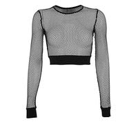 Kalaokei Sexy Frauen Strand Fischerei Langarm Rundhals Slim Fit Crop Top, Schwarz , Large