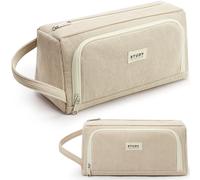KALIDI Federmäppchen Mäppchen Federtaschen 2 Fächer, extra groß Pencil Case Stifte Etui Schule, Aesthetic Federmäppchen Mäppchen für Mädchen und Jungen, Cord Khaki