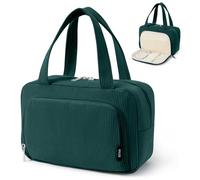 KALIDI Kosmetiktasche Damen Cord Kulturbeutel Reise Schminktasche mit Vielen FäChern & Bürstenschlitze Groß Make Up Tasche Kosmetik Organizer Waschtasche Makeup Bag für Frauen