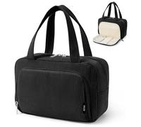 KALIDI Kosmetiktasche Damen Cord Kulturbeutel Reise Schminktasche mit Vielen FäChern & Bürstenschlitze Groß Make Up Tasche Kosmetik Organizer Waschtasche Makeup Bag für Frauen