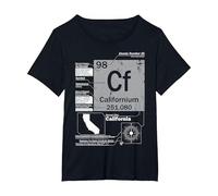 Kalifornium (Cf) Element | Atomnummer 98 Science T-Shirt, Damen Große Größen, Schwarz, 3X