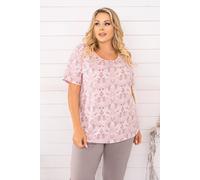 Kalmia Damen Schlafanzug kurzarm, 3/4 Hose Italienischer Mode-Druck - Größe M 38