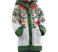 KaloKLU Damenmantel, 3D-Druck, einfaches Motiv, für Feiertage, mit langärmligem Mantel, 6, 36