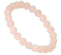 Kaltner Präsente Geschenkidee - Hochwertiges Edelstein Armband Kugelarmband Rosenquarz Perlen Ø 8 mm dehnbar (Stretch Band)