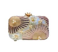 Kalttoy Anspruchsvolle Abendtasche Handtasche mit Pailletten und Perlen Luxus Braut Geldbörse Schulter Brautjungfer Accessoires Mode Damen, champagnerfarben, One Size