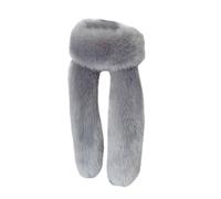 Kalttoy Luxuriöser Kunstfell-Schal, Kragen, langes Halstuch, Wickeltuch für Damen, Winter, Wärme, Abendparty, flauschiger Stola, pelziger Schal, hellgrau, Einheitsgröße