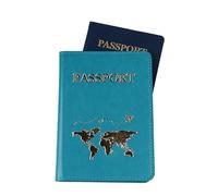 Kalttoy Reisepasshülle aus PU-Leder, Reisebrieftasche, Organizer, Zubehör für Männer und Frauen, PU-Halter, Brieftaschen-Etui für Männer und Frauen, blau, Mass Beauty