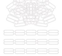 KAM 100 Stück Kunststoff BH-Träger-Verstellschnallen Tri-Glide Slider Schnalle BH Haken Verstellbare Verschlüsse Dessous Slider Haken Verschluss für Badeanzug, Tops, 20 mm, Weiß