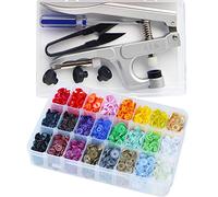 KAM Druckknöpfe mit Zange, 360 Set T5 Kam Snaps in 24 Farben, Druckknopf Set mit Snap Zange