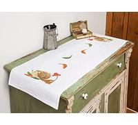 KAMACA Stickpackung Kreuzstich vorgezeichnet Baumwolle komplettes Stickset mit Stickvorlage Stickerei-Kit zum Selbersticken Erwachsene (Igel im Wald TL 40x100 cm)