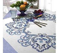 KAMACA Stickpackung Kreuzstich vorgezeichnet Baumwolle komplettes Stickset mit Stickvorlage Stickerei-Kit zum Selbersticken Erwachsene (Klassische Blumen MD 80x80 cm)