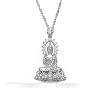 Kambodschanischen Stil Garten Buddha Buddhismus Männer Anhänger Halsketten,Schmuck Thailand/Vietnam/Laos Geschenke,Charms Outline Trendy Patriotic Ethnic Unisex-Accessoires,Verstellbare Kette,S