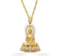Kambodschanischer Stil Garten Buddha Buddhismus Männer Anhänger Halsketten, Schmuck Thailand/Vietnam/Laos Geschenke, Charms Outline Trendy Patriotic Ethnic Unisex Accessoires, Verstellbare Kett