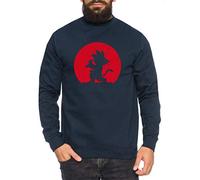 Kame Moon Herren Sweatshirt Son Dragon Master Ball Vegeta Turtle Roshi Db, Farbe:Dunkelblau, Größe:S