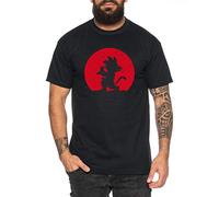 Kame Moon Herren T-Shirt One Goku Dragon Master Son Ball Vegeta Turtle Roshi Piece Golds Db, Farbe:Schwarz, Größe:3XL