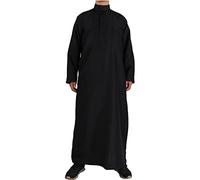 KAMEIMEI Muslimische Robe Herren Einfarbig muslimisches Kleid Islamischen Dubai Männer-Muslimische Kleider Ethnische Maxikleid Ramadan Roben Taiji Kleidung