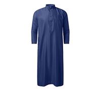 KAMEIMEI Muslimische Robe Herren Einfarbig muslimisches Kleid Islamischen Dubai Männer-Muslimische Kleider Ethnische Maxikleid Ramadan Roben Taiji Kleidung
