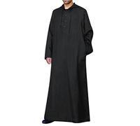 KAMEIMEI Muslimische Robe Herren Einfarbig muslimisches Kleid Islamischen Dubai Männer-Muslimische Kleider Ethnische Maxikleid Ramadan Roben Taiji Kleidung