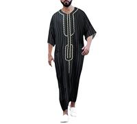 KAMEIMEI Muslimische Robe Herren Einfarbig muslimisches Kleid Islamischen Dubai Männer-Muslimische Kleider Ethnische Maxikleid Ramadan Roben Taiji Kleidung