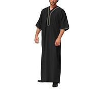 KAMEIMEI Muslimische Robe Herren Einfarbig muslimisches Kleid Islamischen Dubai Männer-Muslimische Kleider Ethnische Maxikleid Ramadan Roben Taiji Kleidung