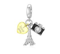 Kamera Eiffelturm Charms für Pandora Reise Charms „I Love Travel“ für Damen