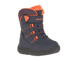 Kamik Winterschuhe Stance2 wasserdicht, atmungsaktiv marineblau/orange Kinder, Größe Euro (US) 30 (12)