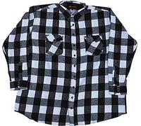 KAMRO Übergrößen ! Flanell-Hemd im Holzfäller Stil Weiß/Schwarz kariert 8XL