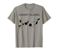 Kanarische Inseln Landkarte und Ortsnamen Spanien Kanaren T-Shirt