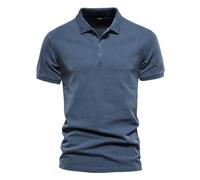 KANDEMY Herren Poloshirt Kurzarm Baumwolle Männer Polohemd Freizeit Shirt Sommer Blau M