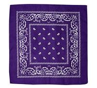 Kandharis Bandana Vierecktuch Kopftuch in Paisley Muster aus Baumwolle 55cmx55cm B46 Lila