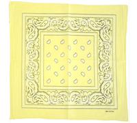 Kandharis Bandana Vierecktuch Kopftuch in Paisley Muster aus Baumwolle 55cmx55cm B51 Zitrone