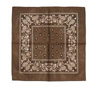 Kandharis Bandana Vierecktuch Kopftuch in Paisley Muster aus Baumwolle 55cmx55cm Dunkelbraun