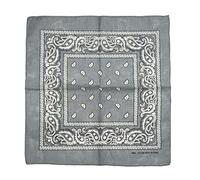 Kandharis Bandana Vierecktuch Kopftuch in Paisley Muster aus Baumwolle 55cmx55cm Grau