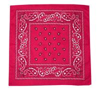 Kandharis Bandana Vierecktuch Kopftuch in Paisley Muster aus Baumwolle 55cmx55cm Pink