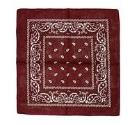 Kandharis Bandana Vierecktuch Kopftuch in Paisley Muster aus Baumwolle 55cmx55cm Weinrot