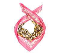 Kandharis Damen Halstuch Schal Elegant Vierecktuch 70 x 70cm Seide Viskose gemustert Modetuch Nickituch Tuch Quadratisch modern Modetuch Nickituch Tuch VT-01 Leopard & Herz