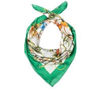 Kandharis Damen Halstuch Schal Elegant Vierecktuch 70 x 70cm Seide Viskose gemustert Modetuch Nickituch Tuch Quadratisch modern Modetuch Nickituch Tuch VT-15 Blaue Blütenornamente