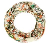 Kandharis leichter, farbenfroher Loopschal Schlauchschal aus der aktuellen Kollektion Pastelltönen Flowerprint über 35 Modelle NB31 BeigeGrün