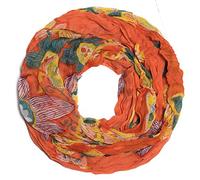 Kandharis Weicher Herbst Frühling Bedruckter Loopschal Blumen Dots Karo Streifen Muster-Mix über 30 Modelle BL7 Orange